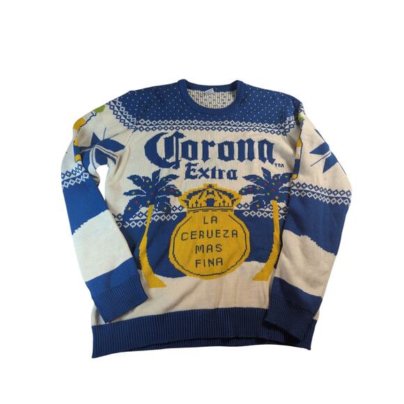 CORONA EXTRA - LA CERVEZA MAS FINA - Men's Size XL Ugly Christmas Beer Sweater - Picture 1 of 4